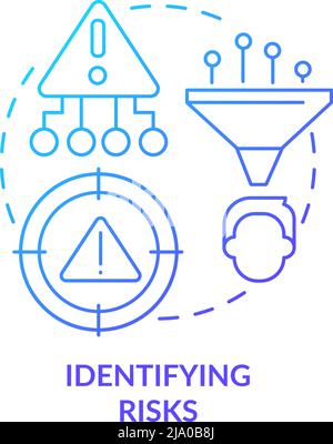 Identifying risks blue gradient concept icon Stock Vector