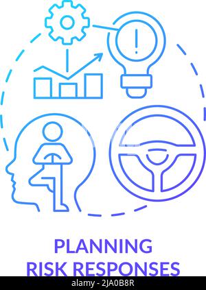Planning risk responses blue gradient concept icon Stock Vector