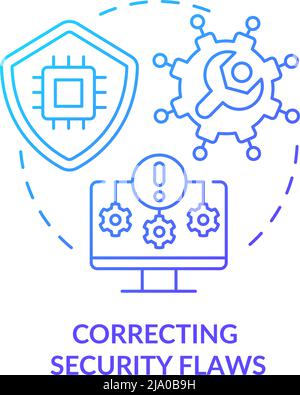 Correcting security flaws blue gradient concept icon Stock Vector