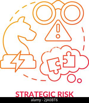 Strategic risk red gradient concept icon Stock Vector