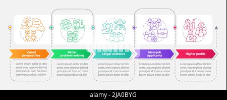 Workplace diversity rectangle infographic template Stock Vector Image ...