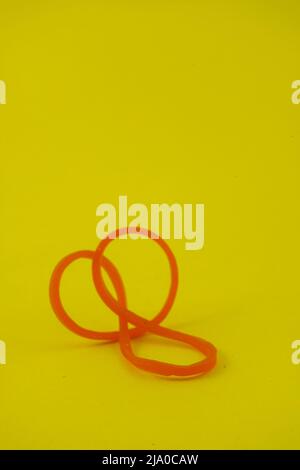 Rubber band or plastic band isolated on white background Stock Photo