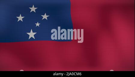 Image of waving flag of samoa Stock Photo