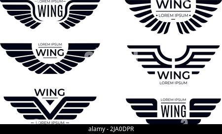 Wings badges collection, army labels for military force Stock Vector