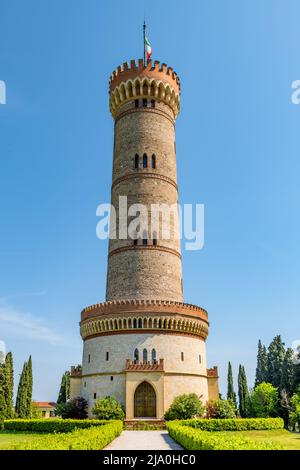 Exterior of Tower of San Martino della Battaglia in Italy Stock Photo