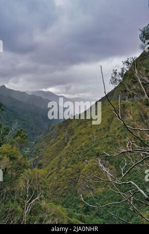 The magnificent inland of the island of Madeira, Portugal, clouds Stock Photo