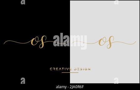 Alphabet Letters OS or SO Abstract Logo Monogram Emblem Stock Vector