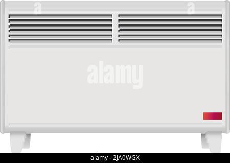 Heaters realistic composition with isolated image of convector radiator on blank background vector illustration Stock Vector