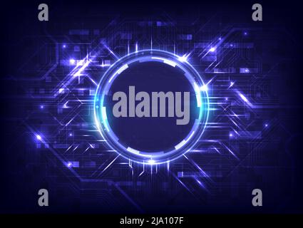Abstract hi-tech background. Virtual reality high technology. Circuit board. Futuristic Sci-Fi interface. Digital high computer infographic of enginee Stock Vector