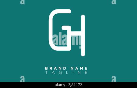GH Alphabet letters Initials Monogram logo Stock Vector