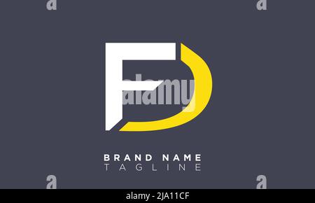 FD Alphabet letters Initials Monogram logo Stock Vector