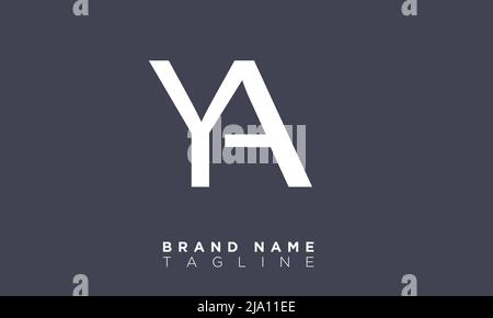 YA Alphabet letters Initials Monogram logo Stock Vector