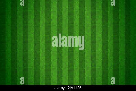 Green grass seamless texture on striped sport field. Astro turf pattern. Carpet or lawn top view. Vector background. Baseball, soccer, football or gol Stock Vector