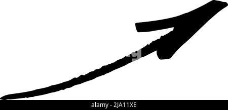 Brushstroke Arrow smooth up. Hand drawn pointer. Stock Vector