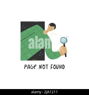 Vector internet illustration. Page not found. Stock Vector