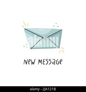 Vector internet illustration. The envelope. A new message has been received. Stock Vector