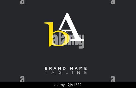 BA Alphabet letters Initials Monogram logo Stock Vector