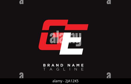 GE Alphabet letters Initials Monogram logo Stock Vector