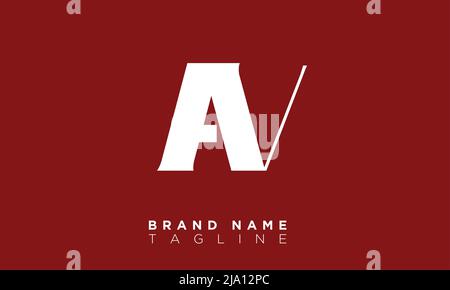 AV Alphabet letters Initials Monogram logo Stock Vector