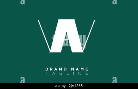 WA Alphabet letters Initials Monogram logo Stock Vector