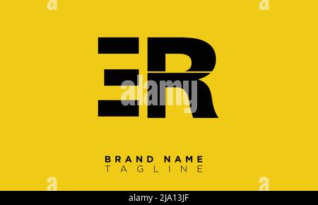 ER Alphabet letters Initials Monogram logo Stock Vector