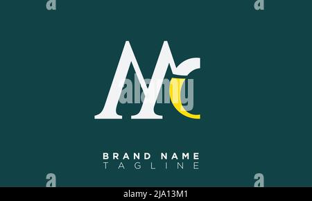 MC Alphabet letters Initials Monogram logo Stock Vector