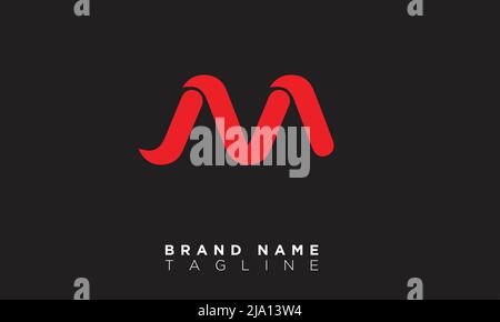 MV Alphabet letters Initials Monogram logo Stock Vector