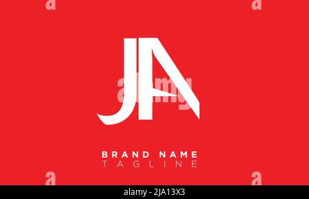 JA Alphabet letters Initials Monogram logo Stock Vector