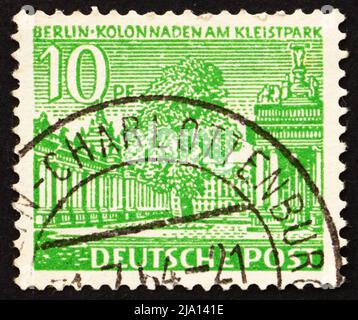 GERMANY - CIRCA 1949: a stamp printed in the Germany, Berlin shows Cloisters, Kleist Park, Berlin, circa 1949 Stock Photo