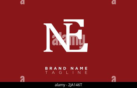 NE Alphabet letters Initials Monogram logo Stock Vector