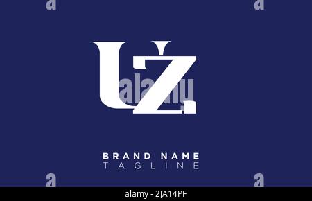 UZ Alphabet letters Initials Monogram logo Stock Vector