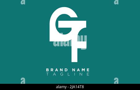 GF Alphabet letters Initials Monogram logo Stock Vector
