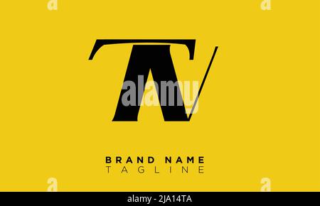 TV Alphabet letters Initials Monogram logo Stock Vector