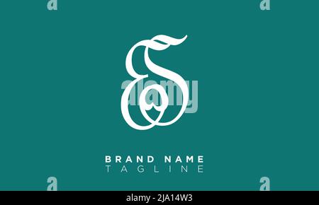 ES Alphabet letters Initials Monogram logo Stock Vector