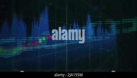 Image of data processing over chain Stock Photo