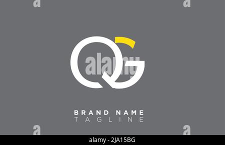 QG Alphabet letters Initials Monogram logo Stock Vector
