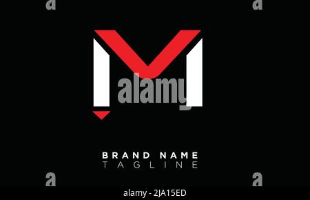 MV Alphabet letters Initials Monogram logo Stock Vector