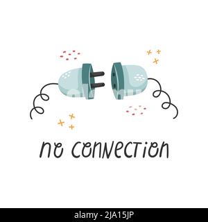 Vector internet illustration. There is no connection. Stock Vector