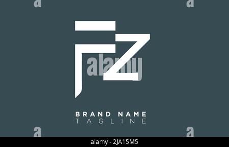 FZ Alphabet letters Initials Monogram logo Stock Vector