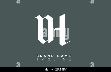 OH Alphabet letters Initials Monogram logo Stock Vector