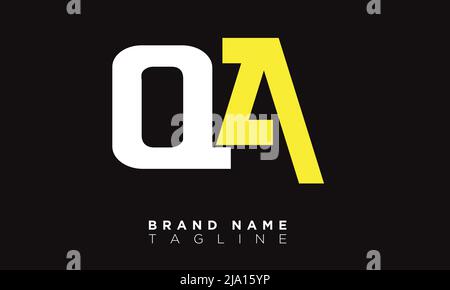 QA Alphabet letters Initials Monogram logo Stock Vector