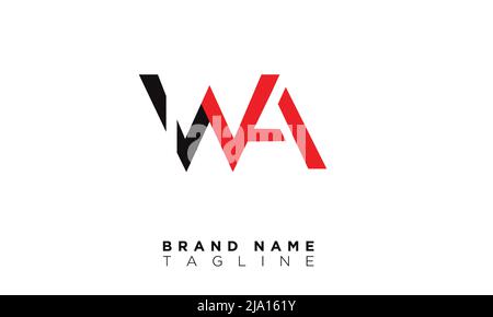 WA Alphabet letters Initials Monogram logo Stock Vector