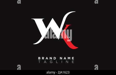 WK Alphabet letters Initials Monogram logo Stock Vector