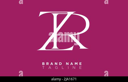ZR Alphabet letters Initials Monogram logo Stock Vector