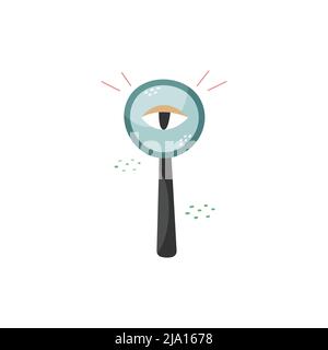 Vector internet illustration. Magnifier. Search for information on the web. Stock Vector