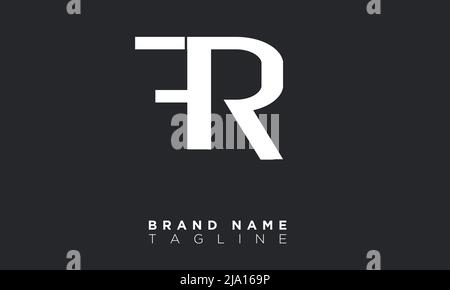 FR Alphabet letters Initials Monogram logo Stock Vector