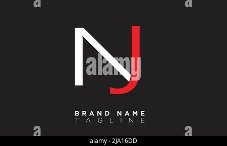 NJ Alphabet letters Initials Monogram logo Stock Vector