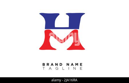HM Alphabet letters Initials Monogram logo Stock Vector