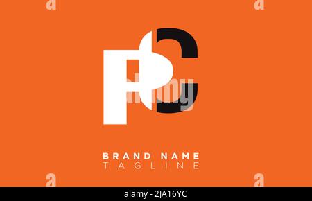 PC Alphabet letters Initials Monogram logo Stock Vector