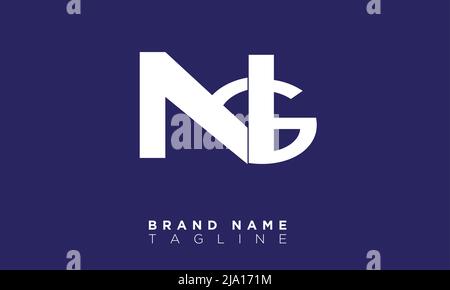 NG Alphabet letters Initials Monogram logo Stock Vector